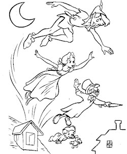 peter pan flying coloring page