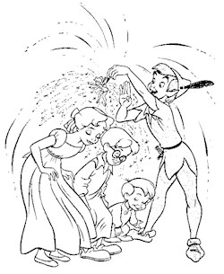 peter pan pixie dust coloring page