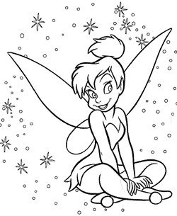 tinkerbell legs crossed coloring page