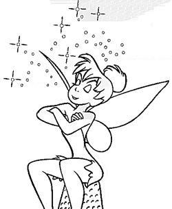 tinkerbell sitting coloring page