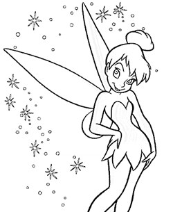 tinkerbell standing coloring page