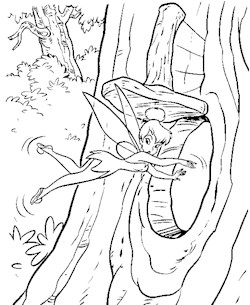 tinkerbell tree coloring page