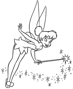 tinkerbell wand coloring page