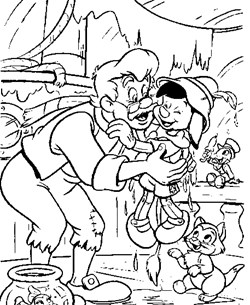 gepetto pinocchio coloring page