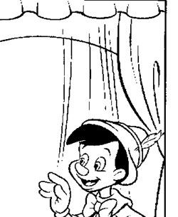 pinocchio on stage coloring page
