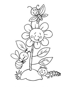 spring flower coloring page