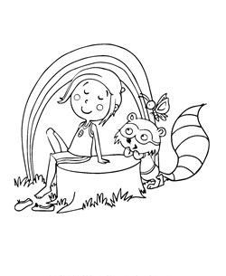 spring outside coloring page