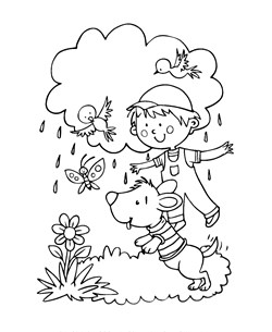 spring showers coloring page