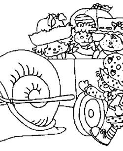 strawberry shortcake wagon coloring page