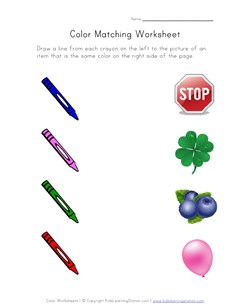 match colors worksheet
