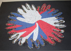 handprint fireworks craft