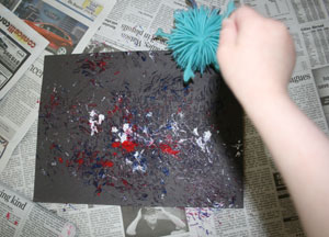 koosh ball fireworks craft