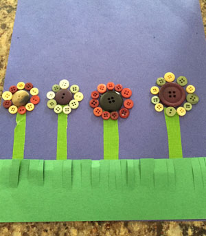 button flowers craft step 4