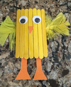 Popsicle Stick Chick Magnet Craft