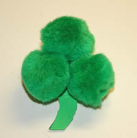 shamrock pom pom pin