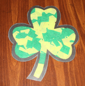 tissue paper shamrock craft