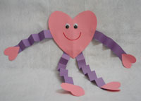 valentine's day paper heart guy craft
