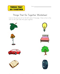 go togethers matching worksheet