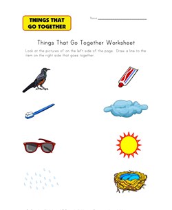 go togethers matching worksheet