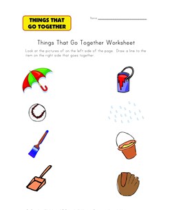 go togethers matching worksheet