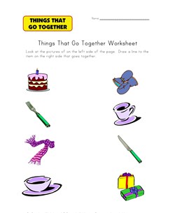 go togethers matching worksheet