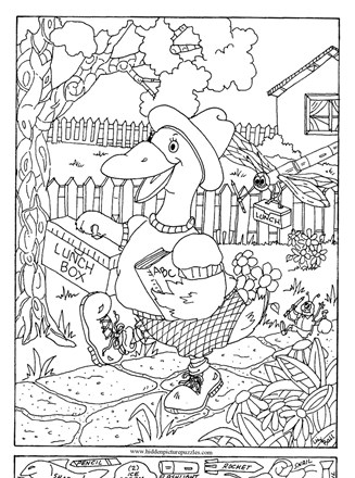 Hidden Pictures Duck School