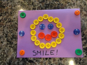 smile button card craft