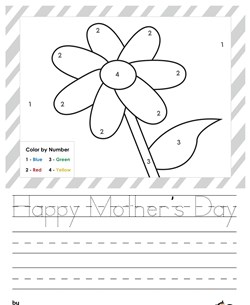 Mother’s Day Color by Numbers