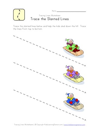 tracing diagonal lines