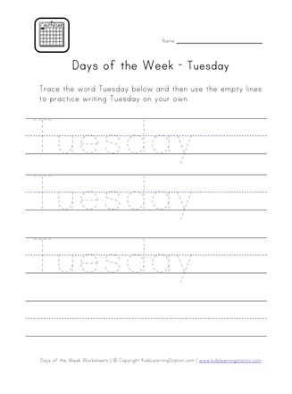tuesday worksheet