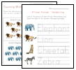 african animals worksheets