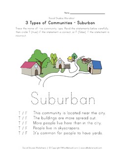 free suburban community worksheet
