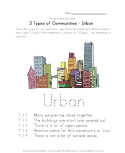 free urban community worksheet