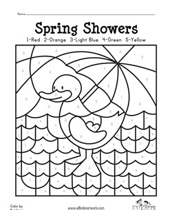 Spring Showers Color by Numbers