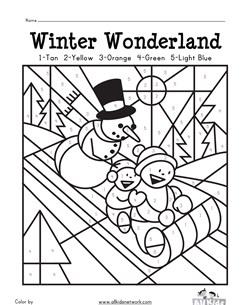 Sledding Color by Number